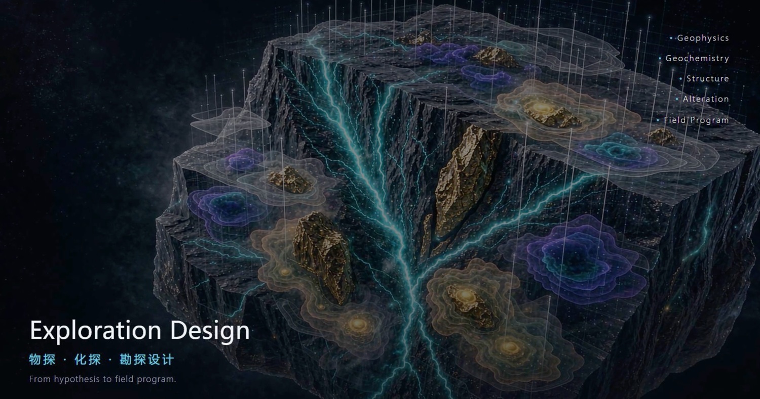 Geophysics, geochemistry and exploration design