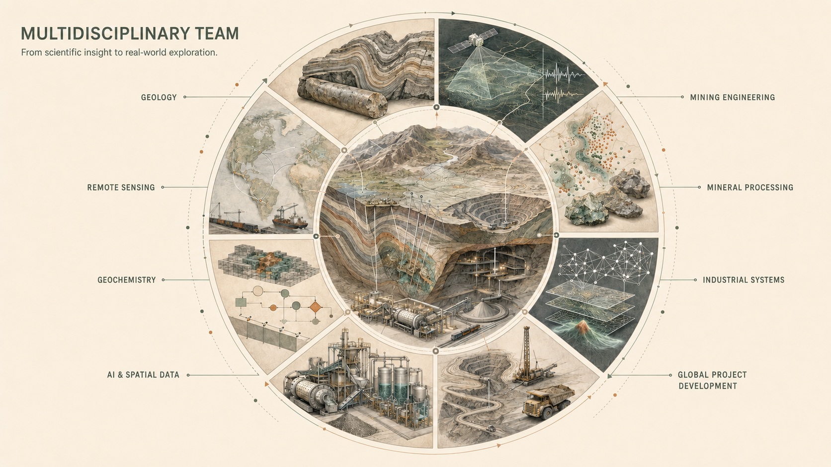 A cross-disciplinary team combining geology, AI, mining and global project development.
